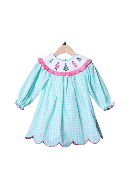 The Smocked Flamingo Apparel & Accessories Smocked Nutcracker Ballet Gingham Bishop Dress