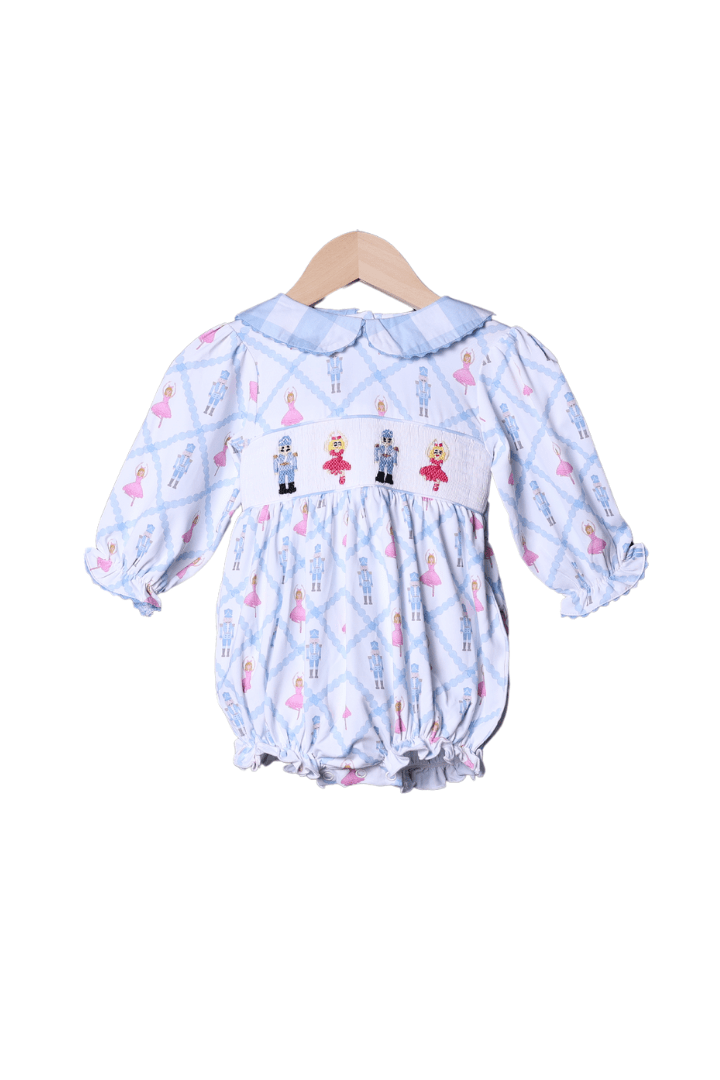 The Smocked Flamingo Apparel & Accessories Smocked Nutcracker Blue Gingham Bubble