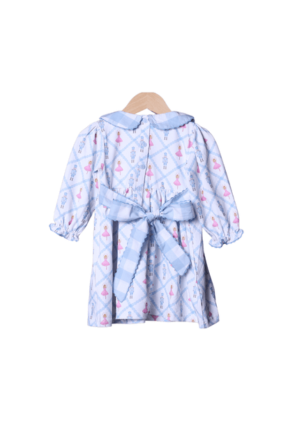 The Smocked Flamingo Apparel & Accessories Smocked Nutcracker Blue Gingham Dress