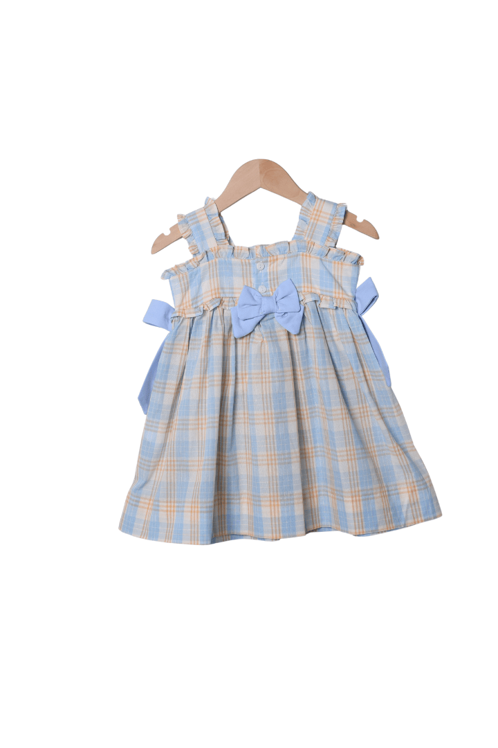 The Smocked Flamingo Apparel & Accessories Smocked Ocean Creatures Plaid Bow Dress