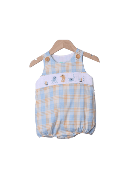 The Smocked Flamingo Apparel & Accessories Smocked Ocean Creatures Plaid Bubble