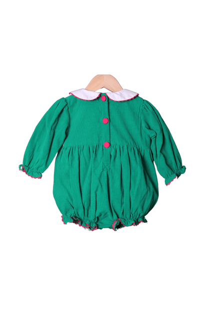 The Smocked Flamingo Apparel & Accessories Smocked Ornament Green Corduroy Bubble