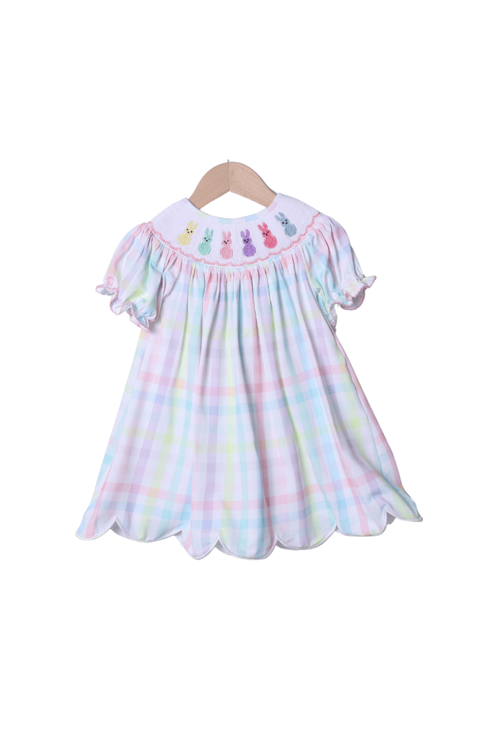 The Smocked Flamingo Apparel & Accessories Smocked Pastel Plaid Peep Dress