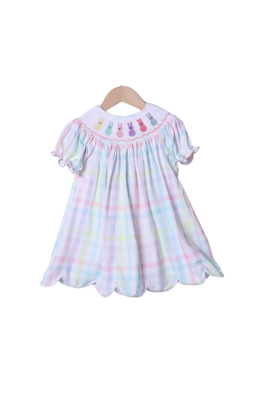 The Smocked Flamingo Apparel & Accessories Smocked Pastel Plaid Peep Dress
