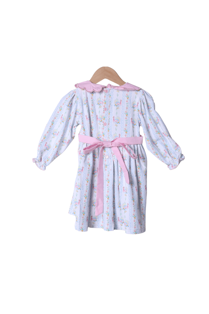The Smocked Flamingo Apparel & Accessories Smocked Pastel Turkey Dress