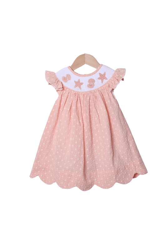 The Smocked Flamingo Apparel & Accessories Smocked Pearls of the Sea Dress