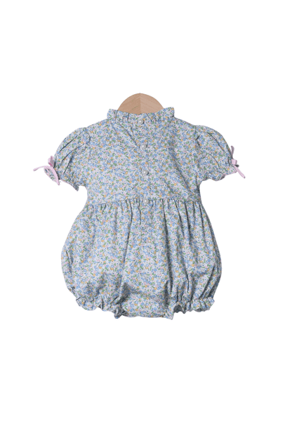 The Smocked Flamingo Apparel & Accessories Smocked Pink and Blue Floral Bubble