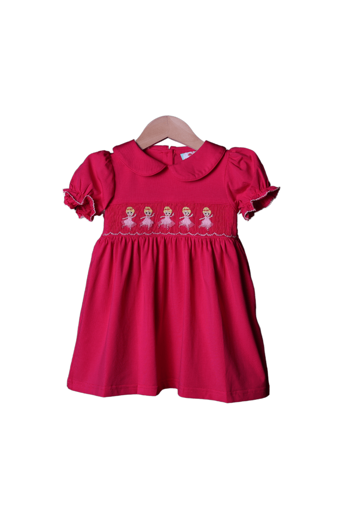 The Smocked Flamingo Apparel & Accessories Smocked Pink Ballerina Knit Dress