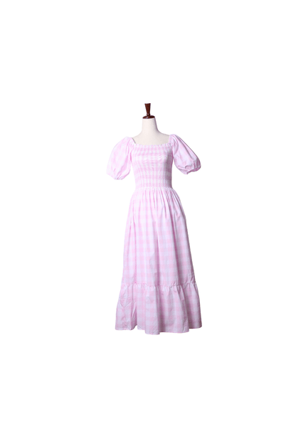 The Smocked Flamingo Apparel & Accessories Smocked Pink Buffalo Check Matching Mom Dress