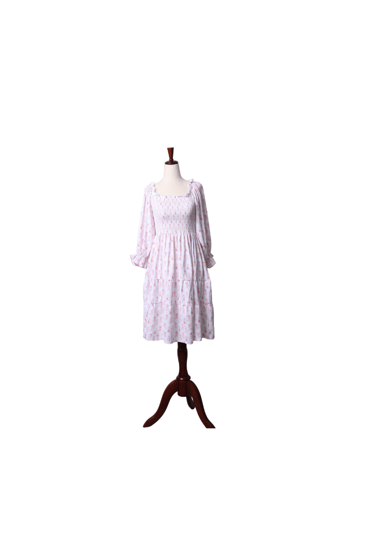 The Smocked Flamingo Apparel & Accessories Smocked Pink Cowgirl Boots Matching Mom Dress
