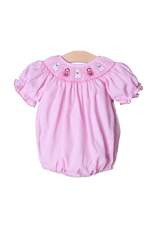 The Smocked Flamingo Apparel & Accessories Smocked Pink Gingham Seersucker Ghost Bubble