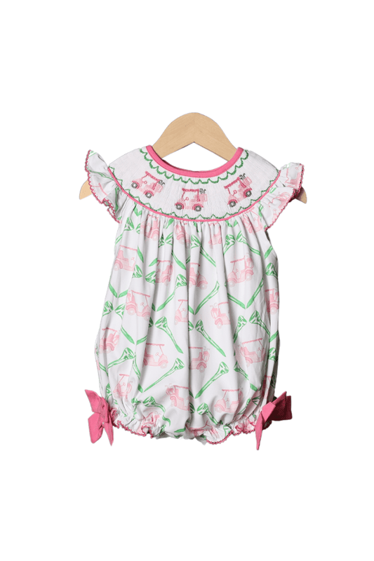 The Smocked Flamingo Apparel & Accessories Smocked Pink Golf Cart Bubble