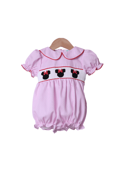 The Smocked Flamingo Apparel & Accessories Smocked Pink Mouse oh, Two-dles Bubble