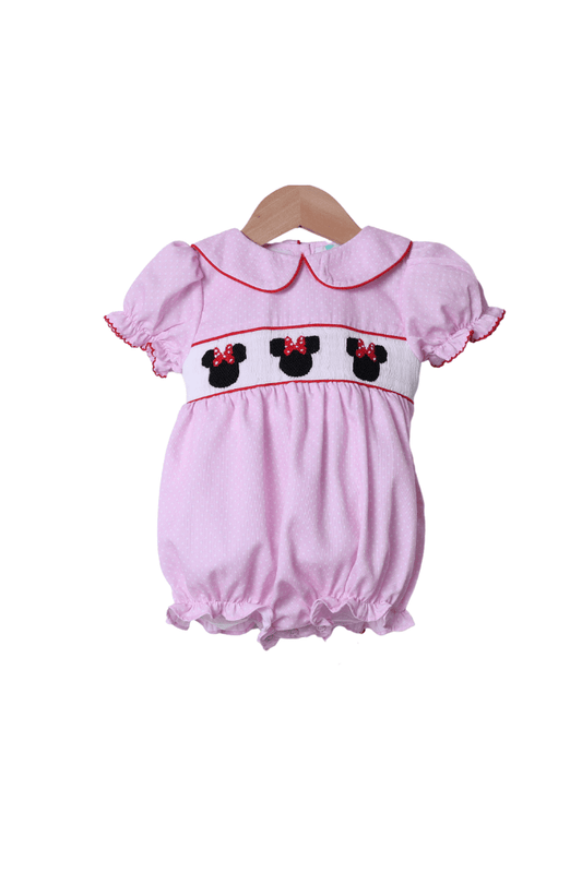 The Smocked Flamingo Apparel & Accessories Smocked Pink Mouse oh, Two-dles Bubble