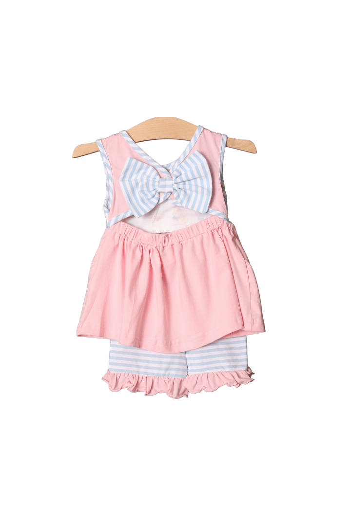 The Smocked Flamingo Apparel & Accessories Smocked Pink Princess Bow Set