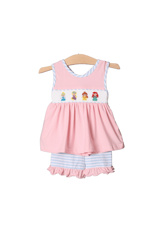 The Smocked Flamingo Apparel & Accessories Smocked Pink Princess Bow Set