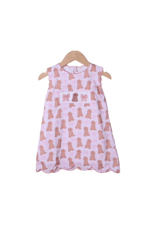 The Smocked Flamingo Apparel & Accessories Smocked Pink Pups and Bows Dress