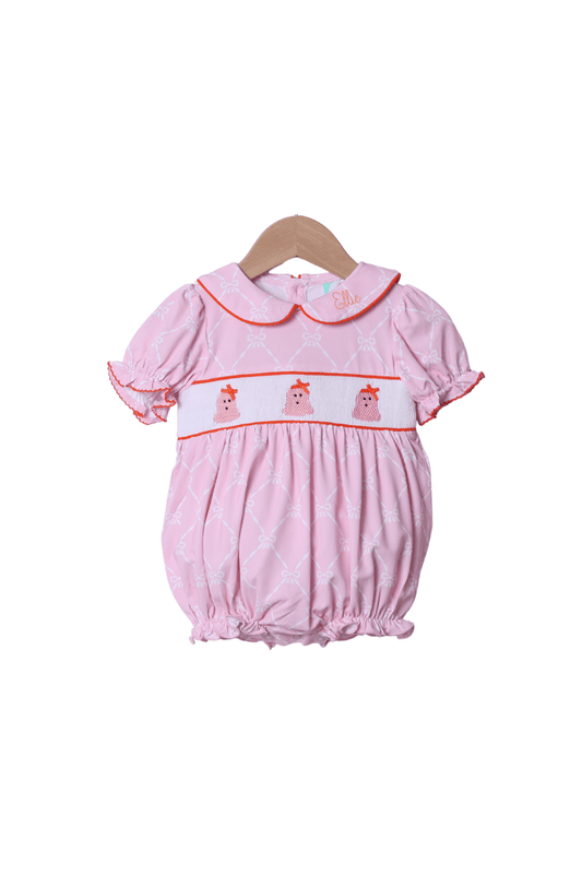 The Smocked Flamingo Apparel & Accessories Smocked Pink Trellis Ghost Bubble