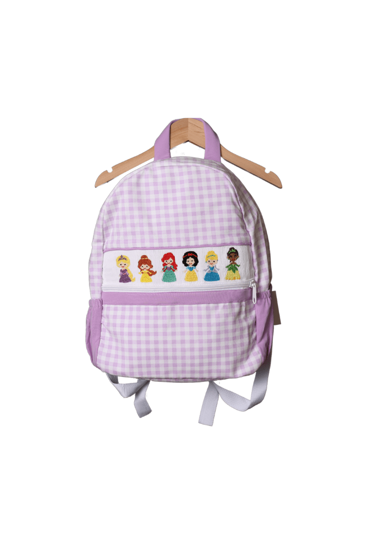 The Smocked Flamingo Apparel & Accessories Smocked Princess Purple Gingham Backpack