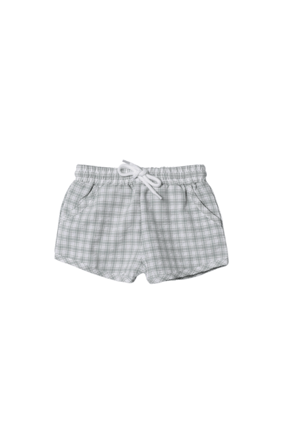 The Smocked Flamingo Apparel & Accessories Smocked Pumpkin Sage Green Windowpane Pumpkin Short Set