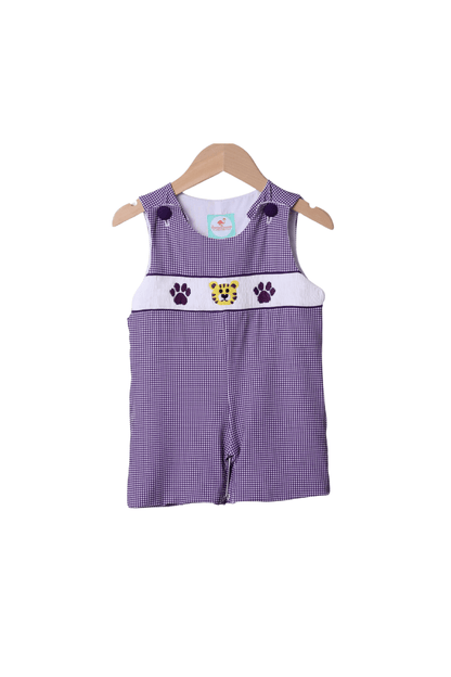 The Smocked Flamingo Apparel & Accessories Smocked Purple/Gold Tiger Jon Jon