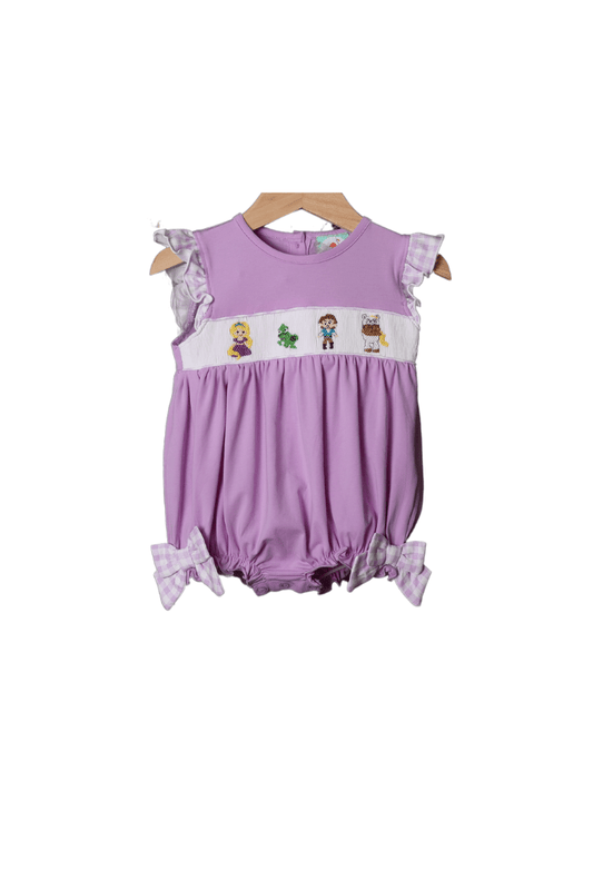 The Smocked Flamingo Apparel & Accessories Smocked Purple Princess Gingham Bubble