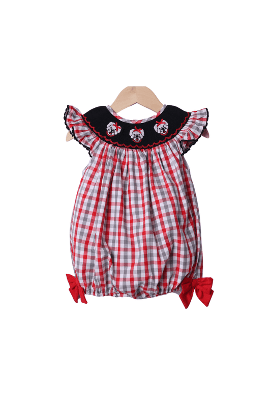 The Smocked Flamingo Apparel & Accessories Smocked Red BullDog Bow Bubble