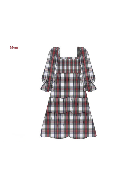 The Smocked Flamingo Apparel & Accessories Smocked Red Tartan Plaid Matching Mom Dress