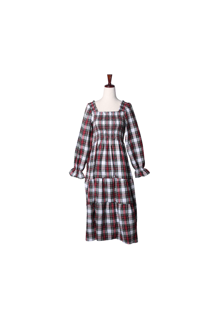 The Smocked Flamingo Apparel & Accessories Smocked Red Tartan Plaid Matching Mom Dress