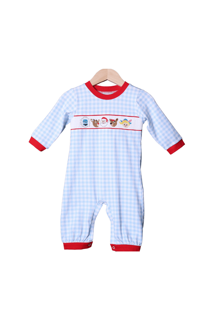 The Smocked Flamingo Apparel & Accessories Smocked Reindeer Friends Gingham Romper