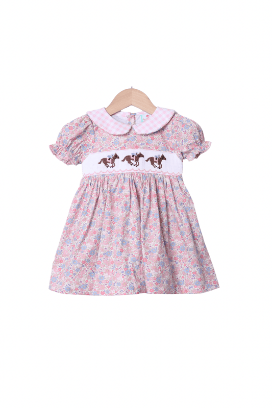 The Smocked Flamingo Apparel & Accessories Smocked Run For The Roses Floral Dress