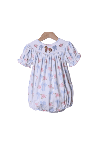 The Smocked Flamingo Apparel & Accessories Smocked Run for the Roses Horse Bubble