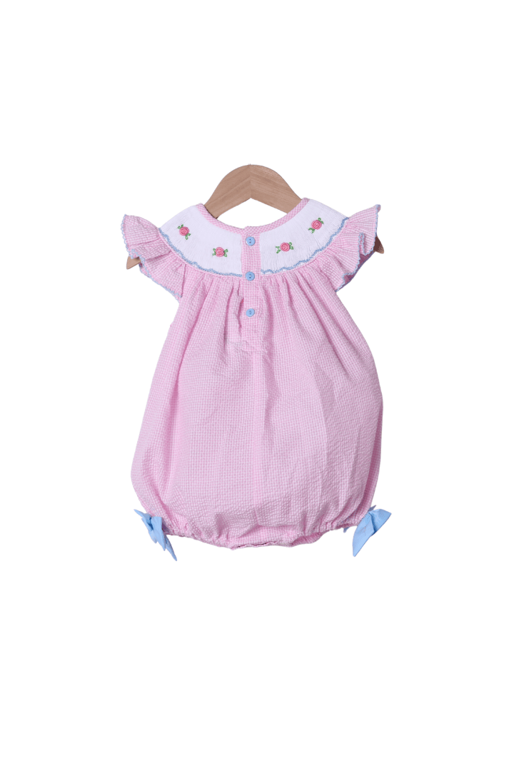 The Smocked Flamingo Apparel & Accessories Smocked Run for the Roses Pink Gingham Derby Bubble