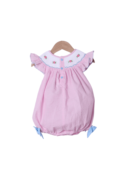 The Smocked Flamingo Apparel & Accessories Smocked Run for the Roses Pink Gingham Derby Bubble