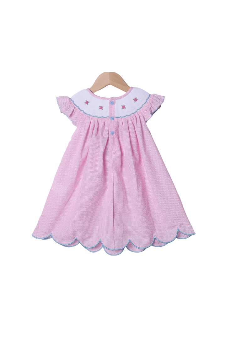 The Smocked Flamingo Apparel & Accessories Smocked Run for the Roses Pink Gingham Derby Dress