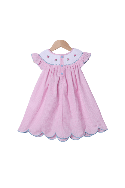 The Smocked Flamingo Apparel & Accessories Smocked Run for the Roses Pink Gingham Derby Dress