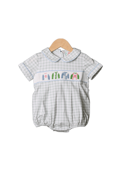 The Smocked Flamingo Apparel & Accessories Smocked Sage Gingham Jockey Silks Bubble