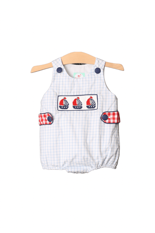 Beckett Bubble Brentwood Blue Pique, Sailboat