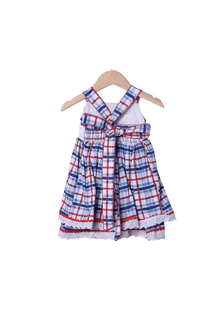 The Smocked Flamingo Apparel & Accessories Smocked Sailboat Plaid Dress