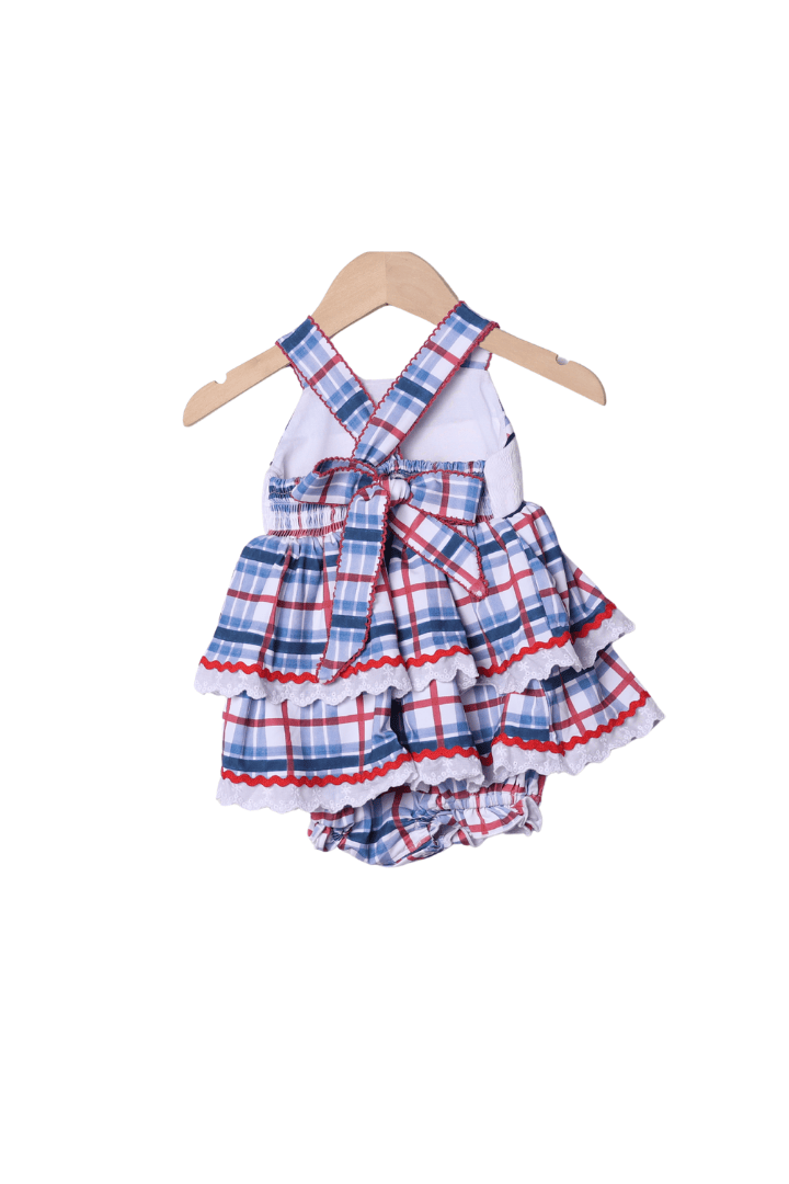 The Smocked Flamingo Apparel & Accessories Smocked Sailboat Plaid Skirted Bubble