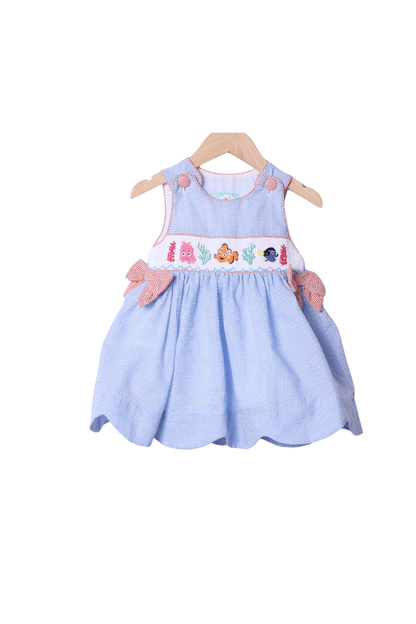 The Smocked Flamingo Apparel & Accessories Smocked Sea Friends Seersucker Dress