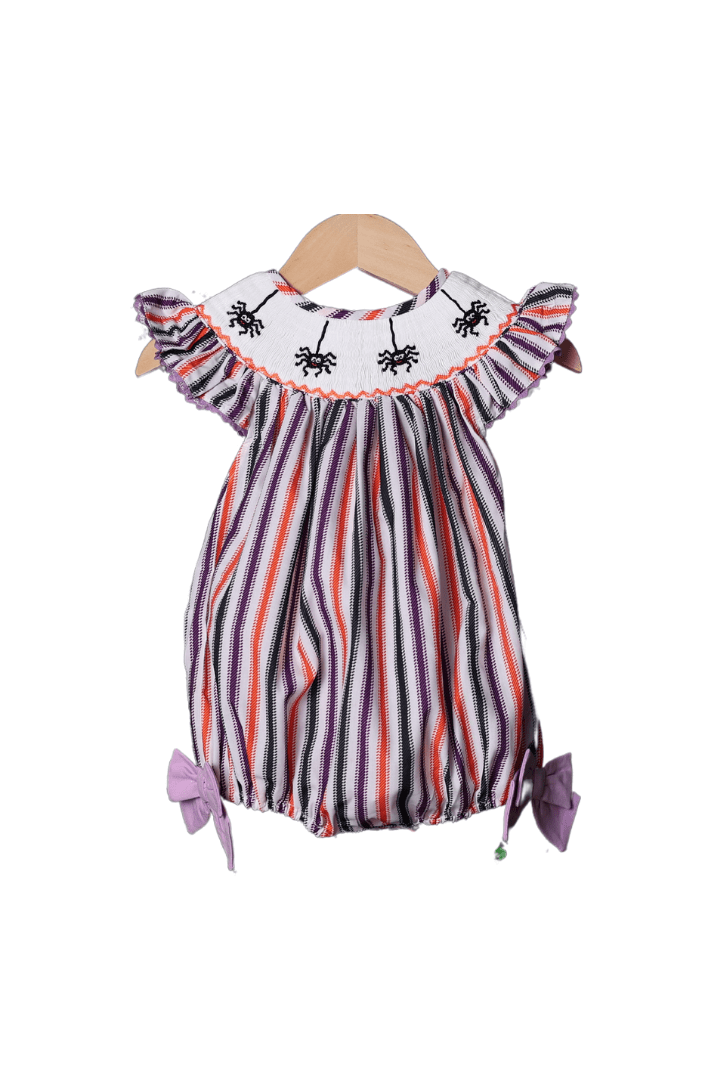 The Smocked Flamingo Apparel & Accessories Smocked Silly Stripe Spider Bubble