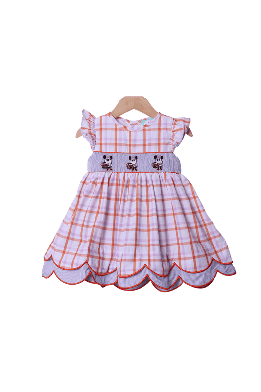 The Smocked Flamingo Apparel & Accessories Smocked Spooky Mouse Lavender Plaid Dress