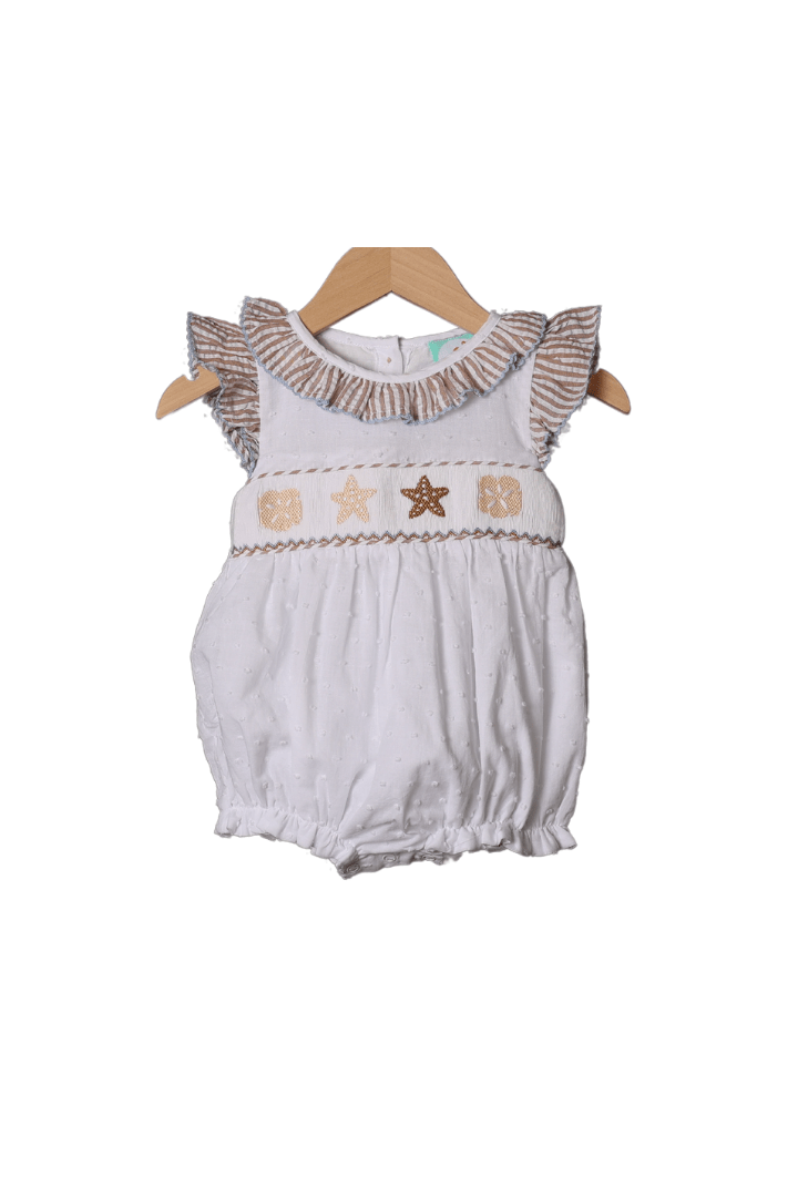 The Smocked Flamingo Apparel & Accessories Smocked Starfish Swiss Dot Bubble