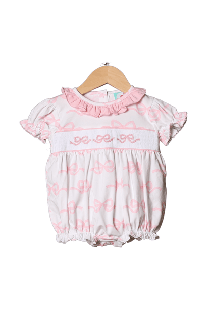 The Smocked Flamingo Apparel & Accessories Smocked Sweet Bow Short Sleeve Bubble