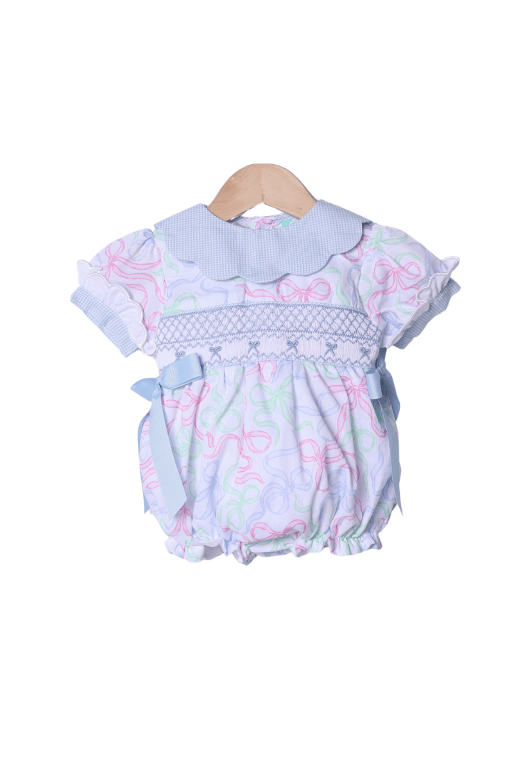 The Smocked Flamingo Apparel & Accessories Smocked Sweet Bows Scalloped Bubble