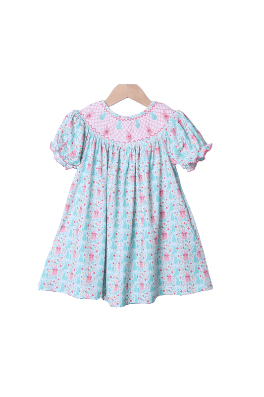 The Smocked Flamingo Apparel & Accessories Smocked Sweet Bunny Heirloom Dress