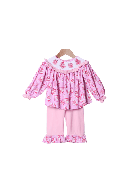 The Smocked Flamingo Apparel & Accessories Smocked Sweet Cakes Bishop Pant Set