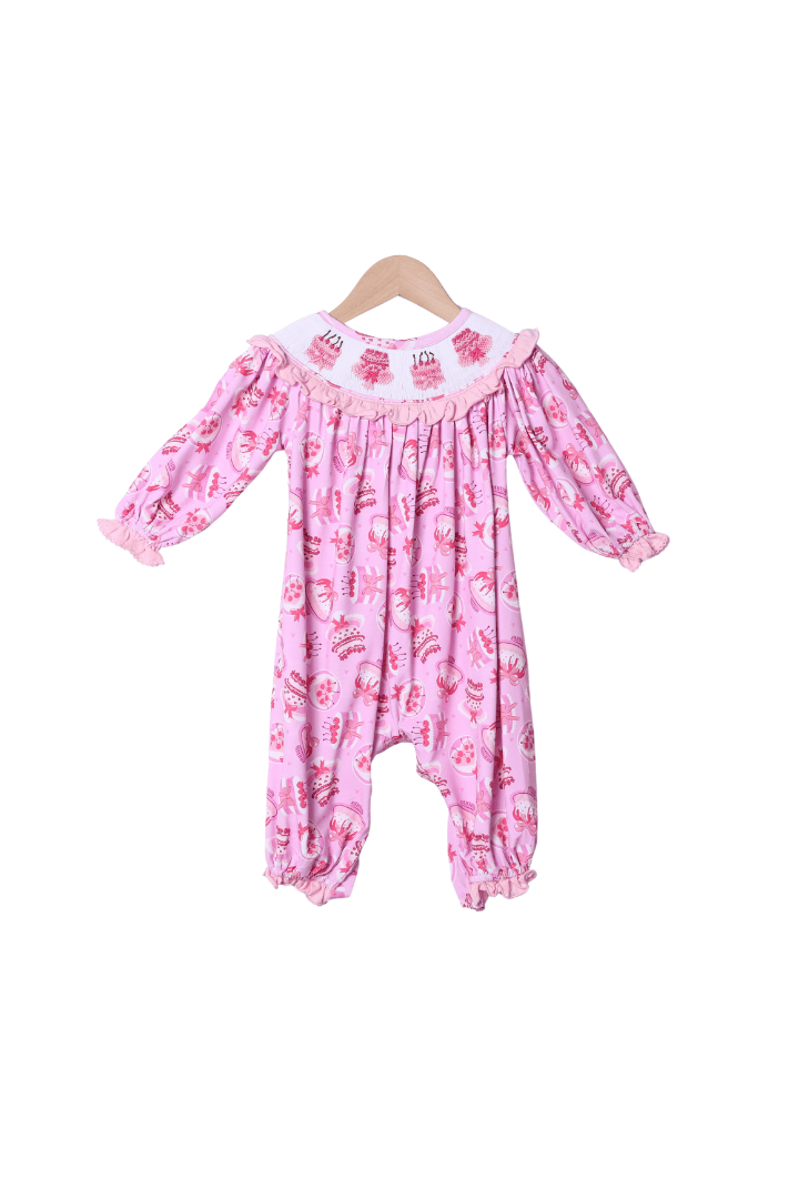The Smocked Flamingo Apparel & Accessories Smocked Sweet Cakes Bishop Romper