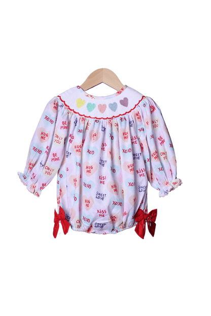 The Smocked Flamingo Apparel & Accessories Smocked Sweet Conversation Heart Bubble